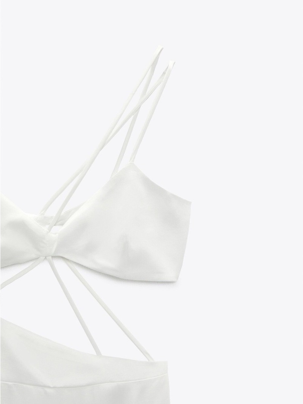 ZARA WOMAN WHITE SATIN EFFECT CUT OUT DRESS - Picture 9 of 9